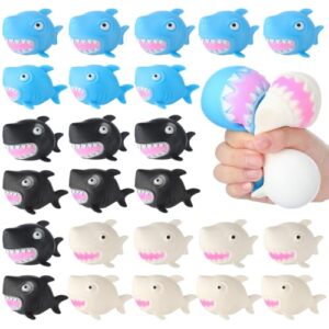 Meooeck 24 Pcs Shark Stress Balls for Adults Squeeze Shark Party Favors