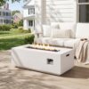 Merax 40 Inches 40,000 BTU Rectangular MGO Propane Fire Pit, White