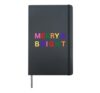 MERRY & BRIGHT Hardcover Journal, Black