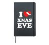 Merry Christmas Design I Love Xmas Eve Hardcover Journal, Black