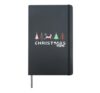 Merry Christmas Festive Winter Holiday Seasonal X-mas Hardcover Journal, Black