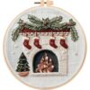 Merry Christmas Handmade Embroidery Kit with Pattern Cotton Threads