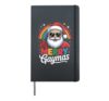 Merry Gaymas Christmas Santa Human LGBT Gay Pride Flag Xmas Hardcover Journal, Black