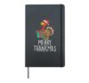 Merry Thankmas Santa Turkey Day Thanksgiving Christmas Hardcover Journal, Black