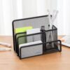 Mesh Desk File Organizer with Pen Holder, Mail & Letter Sorter, Black