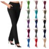 MESSIYO High Waist Slim Fit Suit Uniform Pants for Women Black