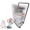 Metal Art Drying Rack with Wheels - Sturdy Sided Wire Display Shelf for Classroom Painting & Crafts - Portable Steel Sto Rack for Artwork & Drying Projects