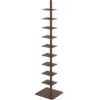 Metal Bookcase with 9 Tiers, Tall and Narrow Ladder, Bookcase for Stunning Home Display, Ideal for Small Spaces, Multipurpose Solution (Dark Red)