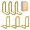 Metal Bookends - 6pcs Heavy-Duty Non-Skid Decorative Organizer for Desk