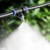 Metal Misting Nozzle Tee with Built in Hose, Sprayer for Outdoor Cooling