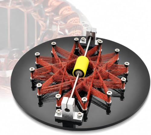 Metal Star‑Shaped Electromagnetic Motor,12‑Point Winding Coil with Hall Sensor,Low Noise Acrylic Base Physics Model,USB Powered DIY Electromagnetism Experiment Stem Teaching Demonstration Kit