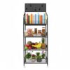 Metal Storage Bakers Rack with Wheels，55" Tall 4-Tier Rolling Display Rack
