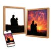 MEWEACHI Personalized Pet Memorial Picture Frame Custom LED Light Box Photo Frame for Loss of Dog Cat Illuminated Wooden Bereavement Sympathy Remembrance Gift Dog Memorial Gifts Afterglow