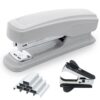 M&G Desktop Stapler with 25 Sheet Capacity, Two Binding Modes, Basic Stapler Set with 1000 Staples and Remover, Durable Staplers for Office School Home (Grey)