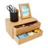 Mgorgeous 2-Tier Bamboo Desk Organizer, Tabletop Storage Box for Office