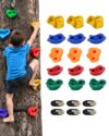 MHDJNWH 15 Pack Tree Climbing Kit for Kids, Ninja Tree Rock Climbing Holds