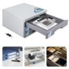 MhdunueSK Metal Desktop Drawer Mail Sorter Organizer, Literature Sorter for Classroom with Key, 3 Compartment with Label Fields Document Storage Box, Desktop File Paper Organizer for Home Office