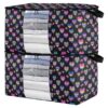 miaozhen 60L 2Pack Under Bed Shoe Storage Organizer with Reinforced Handles Glitter Striped Heart Bow clear window Organization And Storage Bedroom Closet