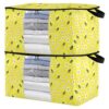 miaozhen 60L 2Pack Under Bed Shoe Storage Organizer with Reinforced Handles Yellow Honeycomb Bee Daisy clear window Organization And Storage Bedroom Closet