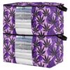 miaozhen 95L 2Pack Under Bed Shoe Storage Organizer with Reinforced Handles Mini Skyvora Purple Leopard clear window Organization And Storage Bedroom Closet