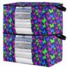 miaozhen 95L 2Pack Under Bed Shoe Storage Organizer with Reinforced Handles Rainbow Gradient Butterflies Black clear window Organization And Storage Bedroom Closet
