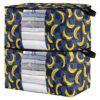 miaozhen 95L 2Pack Under Bed Shoe Storage Organizer with Reinforced Handles Blue and Black Checkered Bananas clear window Organization And Storage Bedroom Closet