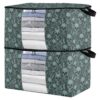 miaozhen 95L 2Pack Under Bed Shoe Storage Organizer with Reinforced Handles Vintage Skull Rose Butterfly Sketch Art clear window Organization And Storage Bedroom Closet