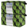 miaozhen 95L 2Pack Under Bed Shoe Storage Organizer with Reinforced Handles Fluorescent Green zebras Pattern clear window Organization And Storage Bedroom Closet