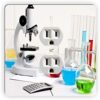 Microscope in Lab with Glass Test Tubes Outlet Switch Plate Covers