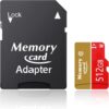 MicroXC Card 512GB Memory Card Up to 100 MB/s Read Speed Class10 U3 V30 Flash Full Size Professional High Speed with Adapter