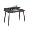 Mid-Century Modern Wood Writing Desk with Hutch,Writing and Computer Desk for Home Office