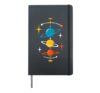 Midcentury Orbiting Planets Atomic Age Retro Space Science Hardcover Journal, Black