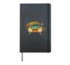 Midcentury Turntable Vinyl Records Atomic Age Retro Music Hardcover Journal, Black