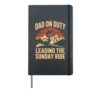 Middle aged trail pride mountain biking dad Hardcover Journal, Black