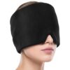 Migraine Relief Cap for Headache & Migraine Pain | Hot & Cold Therapy Cooling Gel Mask | Sinus, Stress, Tension Relief Head Wrap | Reusable Ice Pack Cap for Men & Women (Black)
