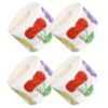 Mikikit Fruit Application Stickers Roll Self-Adhesive Waterproof 4roll Holographic Paper Decal, Coated Paper Material, Easy and Residue-Free Removal for Spring Bedroom Decor Garden