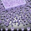 MIKIMIQI 560 Pcs Briollete Crystal Glass Beads for Jewelry Making, Faceted Rondelle Crystal Beads with Box,Crystal Spacer Beads for DIY Craft Bracelets Charms Wind Chimes, 4/6/8mm (Light Purple)