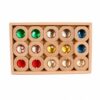 Milageto Gem Blocks with Tray Stacking Gem Cubes Rainbow Toy for Classroom, 15PCS Round Gem