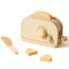 Milageto Tabletop Culinary Play Set Imaginative Play Cooking Set Water-Based Pots and Pans Playset for Kids, Young Children, Playroom, Preschool , Cream Yellow Toaster