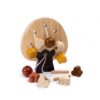Milageto Wooden Threading Toy Smooth Surface Early Learning Plaything Fine Motor Skills Tree Bead Threading Toy