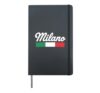 Milan Italy Art For Men Women Kids Travel Souvenir Milano Hardcover Journal, Black