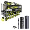 MILENTII Large Power Tool Organizer Wall Mount with Charging Station, 6-Shelf Heavy Duty Metal Tool Storage Rack & 57 in 1 Precision Electric Screwdriver Set with 50 Magnetic Bits
