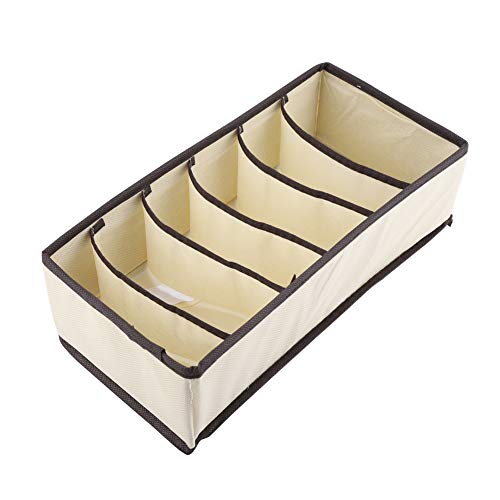 Mimdixy Foldable Storage Box,Portable Foldable Underwear Drawer Organizer,Many Girds Closet Divider Case Container for Underwear, Socks, Bras, Scarves, Ties,Bedroom Closet Organization (6 grid)