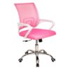 Mind Reader Office Chair with Wheels, Pink
