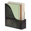 Mind Reader Vertical File Organizer, Metal Magazine Holder for Folders, Notebooks and Mail, Desktop File Storage, Black