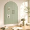 Mindsoft 2 Pcs Large Arched Integrated Felt Bulletin Board, 35" x 24" Green Cork Board Alternative for Office & Wall Decor, Round Edges Wall Panels for Office Bedroom Living Room, Decorative Boards