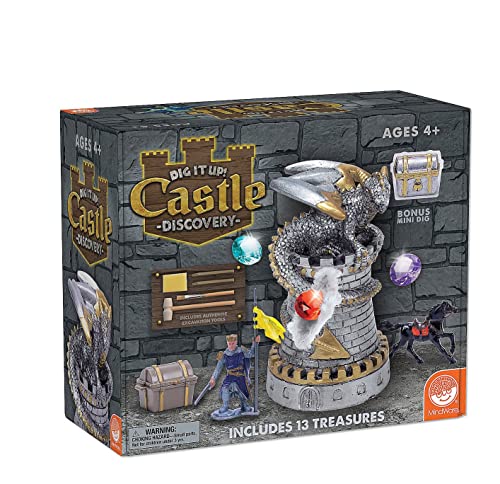 MindWare Dig It Up! Castle Discovery – Fantasy-Themed Excavation Kit for Kids, Includes 12 Dig Bricks, Tools, and Instructions, Ages 4+