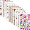 MINGLEA Adhesive Acrylic Gem Sticker Sheets in Colorful for Card Making, Journal Decoration, Gift Packaging, and Party Projects,