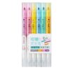 MINGLEA Erasable Double Ended Highlighter Marker Set of 6 Broad Point Highlighter in Clear Case for Study Pages, Planner Use and Desk Work