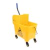 Mingzhe 20L Commercial Mop Bucket with Wringer Durable Yellow Mobile